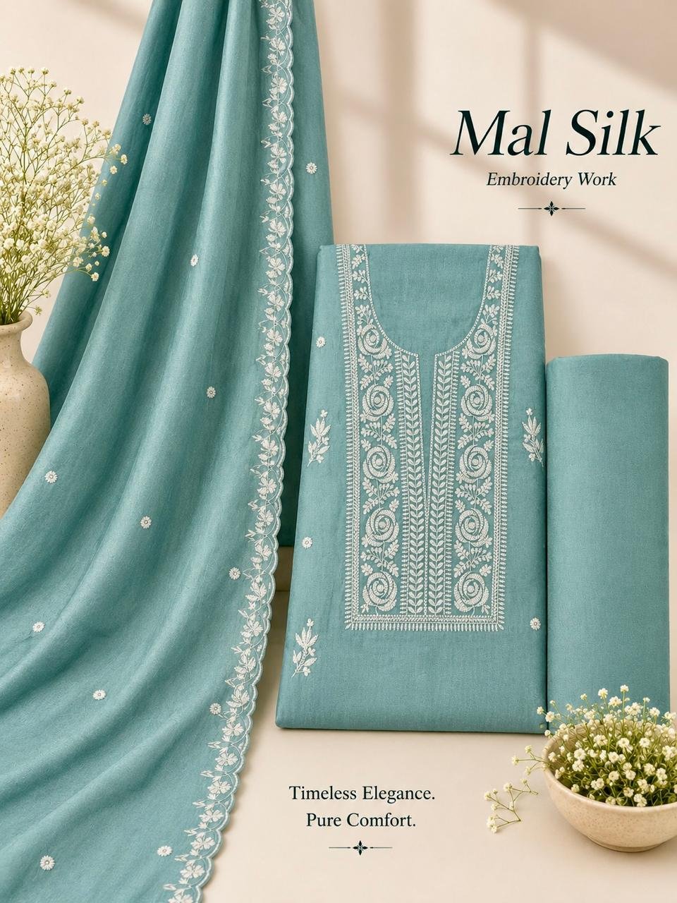 Timeless elegance, Pakistani style😎💫 Material only Muslin Fabric Designer