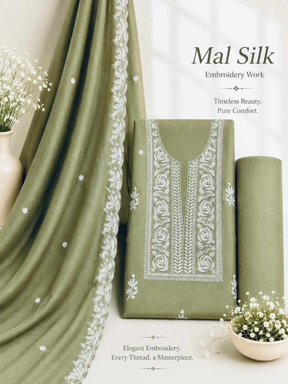 Timeless elegance, Pakistani style😎💫 Material only Muslin Fabric Designer