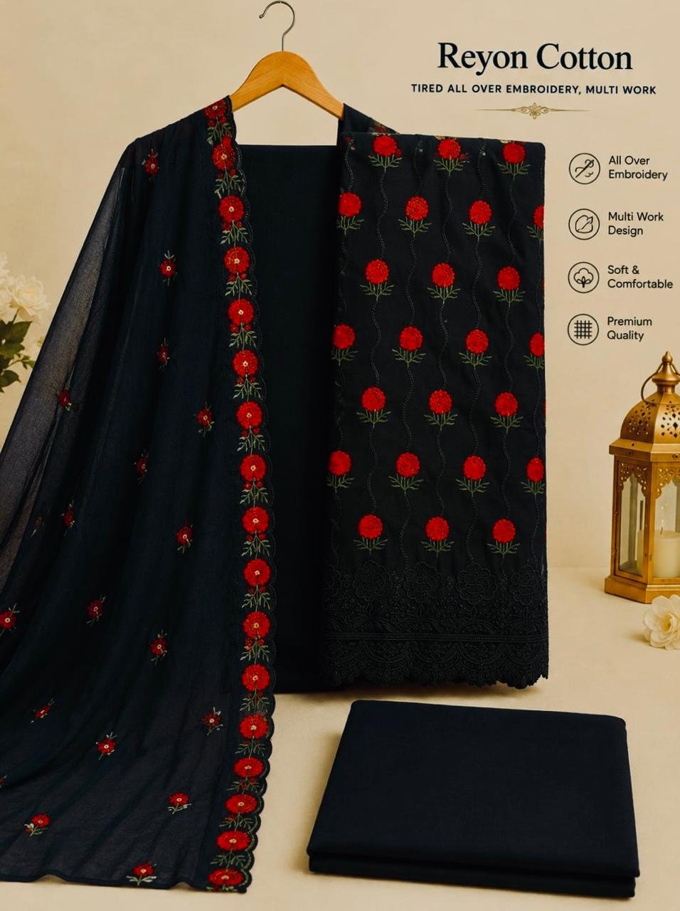 Pure reyon Cotton Fabric Designer Pc💜