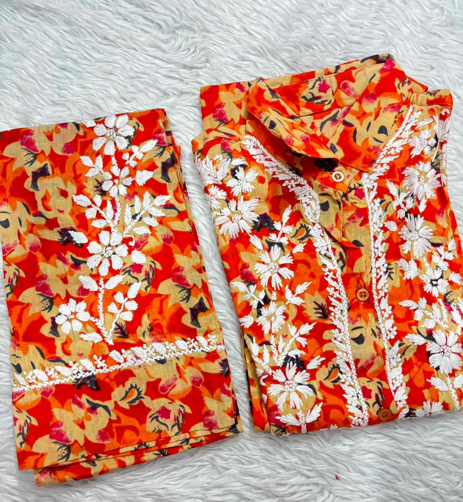 Chikankari Co-rd set mul printed