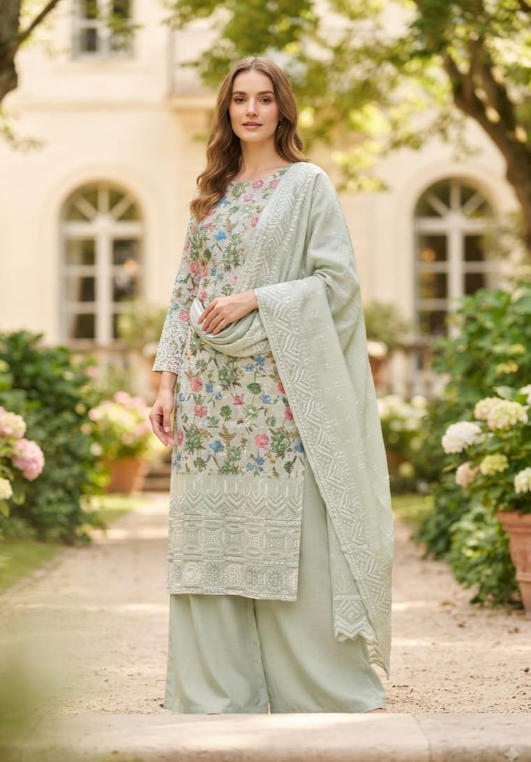 PURE COTTON CHIKEN UNSTITCHED SUIT ✨🌸